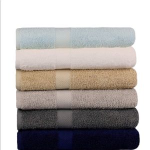 Bath Towels -Extra-Absorbent 100% Cotton 6Pack